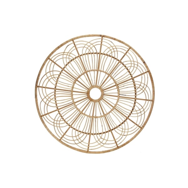 Round hand-braided rattan rosette wall decor