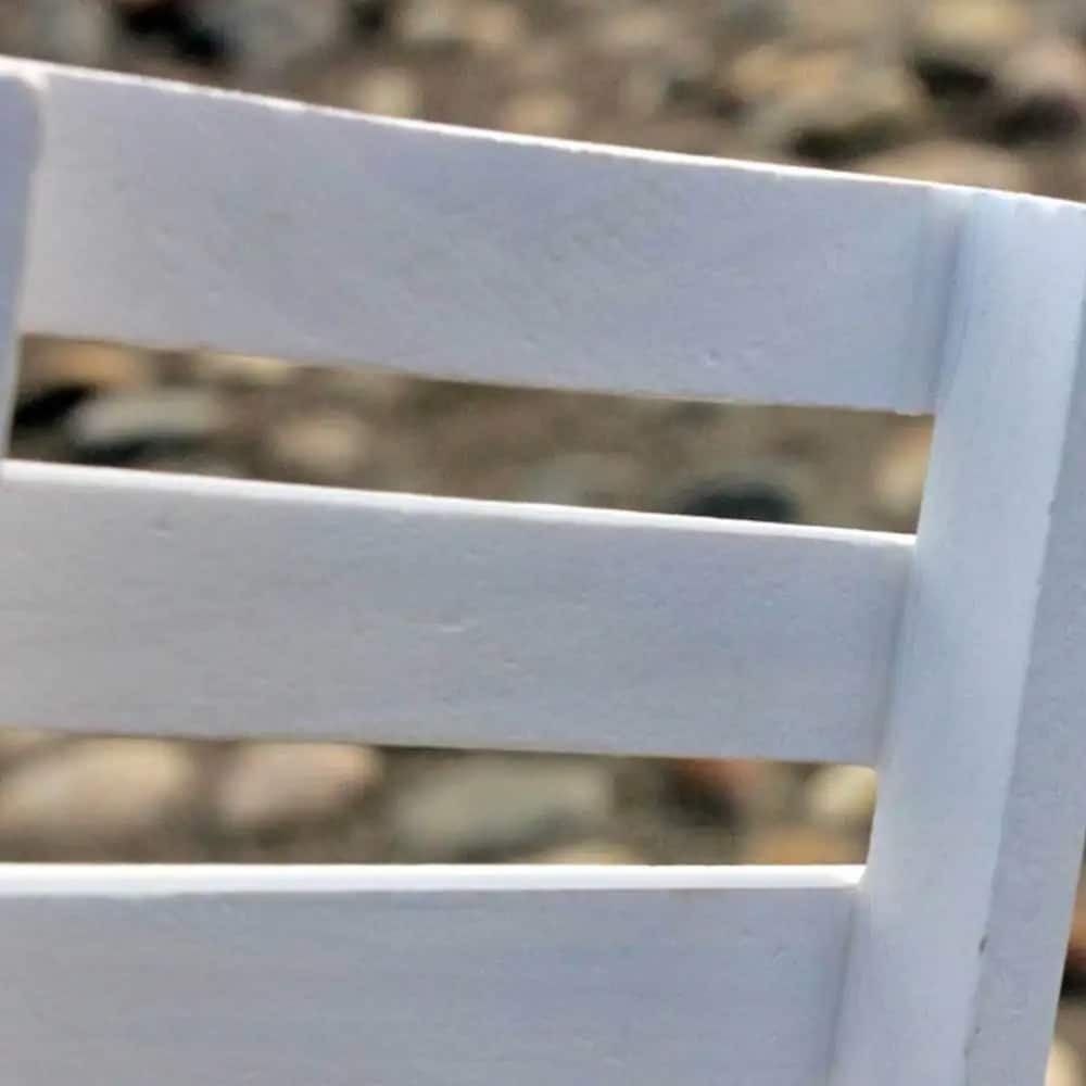 Open wooden garden shelf with potted plants – close-up detail