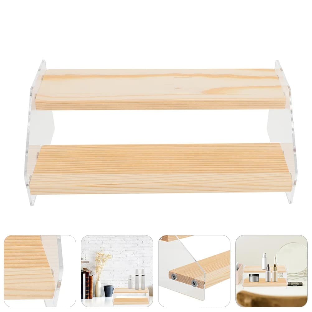 Sturdy minimalist wooden shelf with clean lines