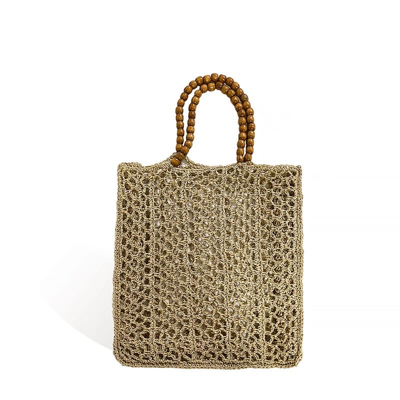 Large handwoven natural straw summer tote