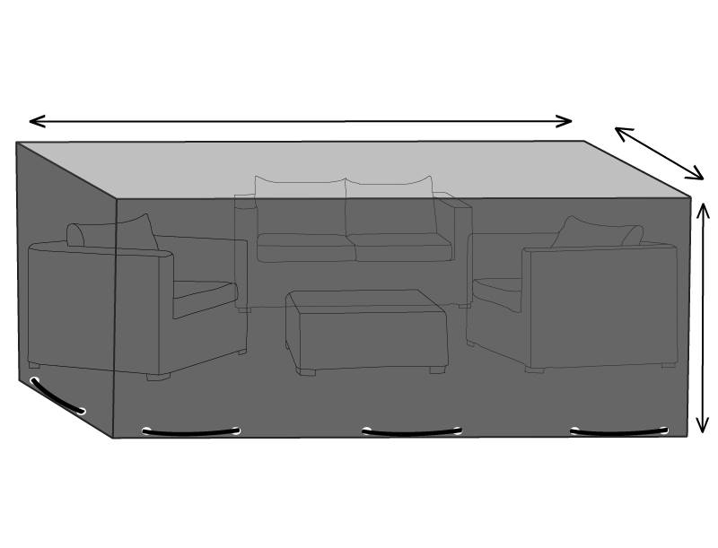 Large patio lounge set protective cover (224 x 150 x 78 cm) – dimensions diagram