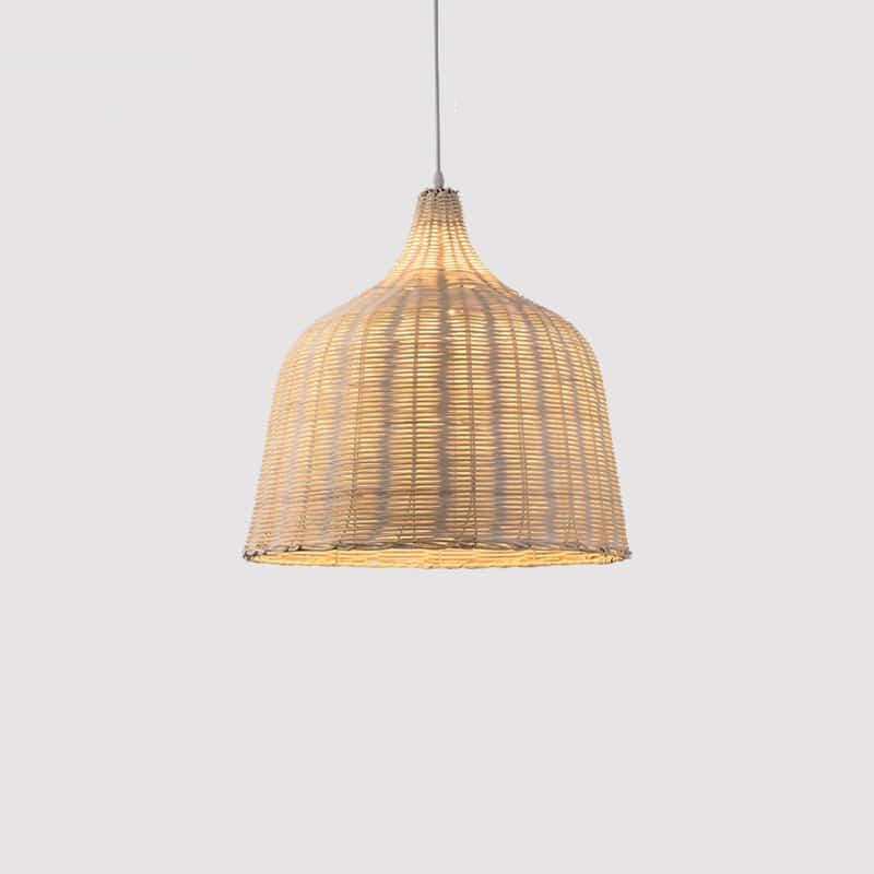 Japanese-style openwork rattan pendant light – another view