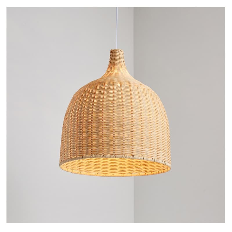 Japanese-style openwork rattan pendant light