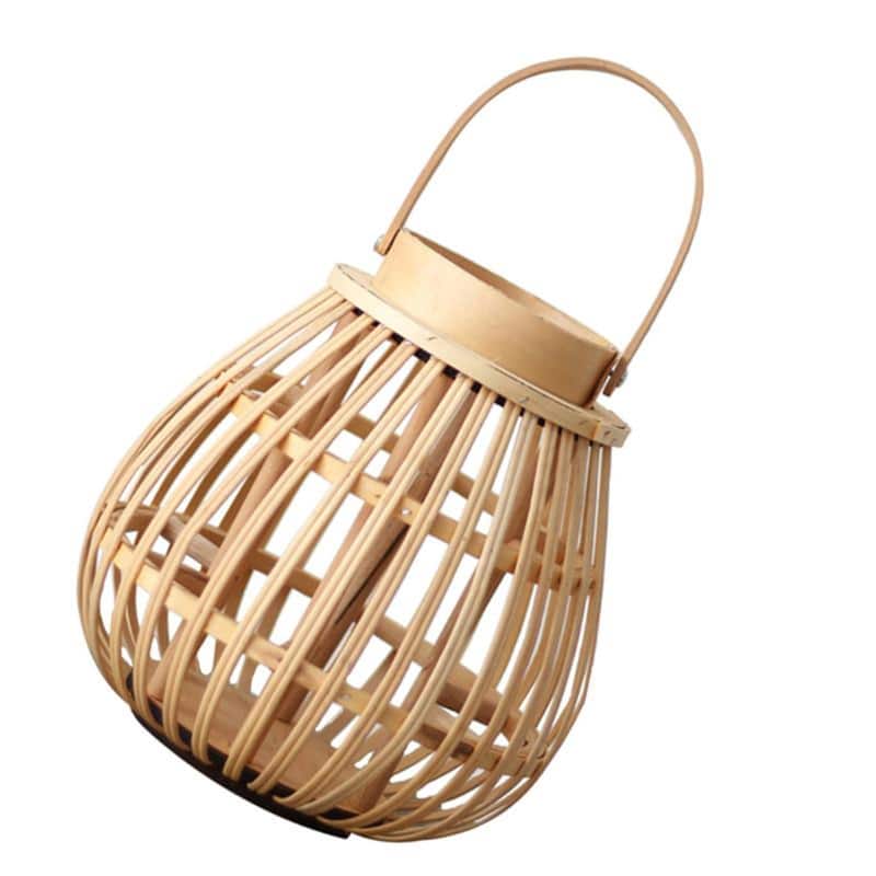 Tall handwoven decorative rattan lantern