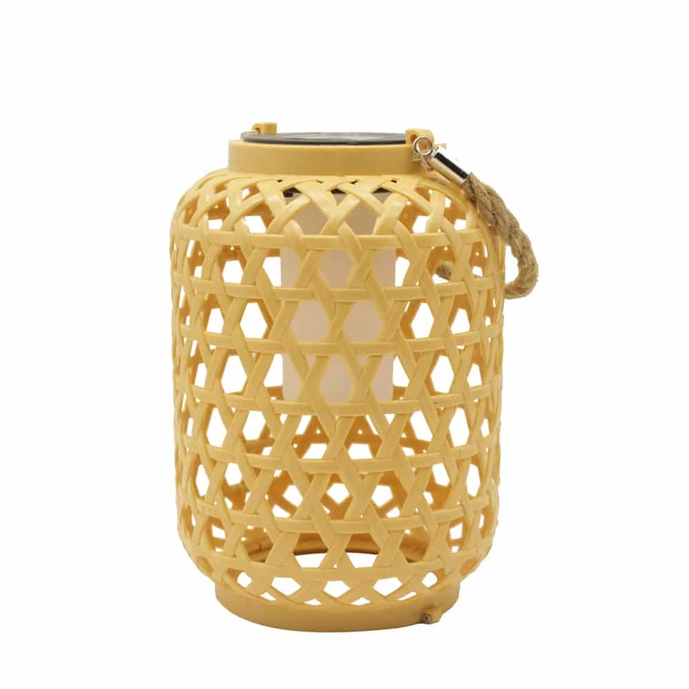 Woven hemp rope solar lantern