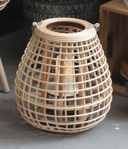 Handwoven natural rattan lantern