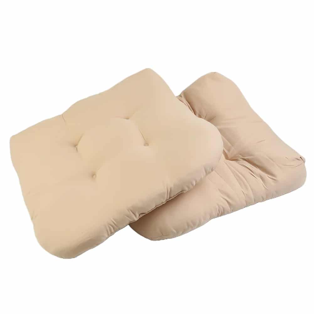 Set of two beige cushions for rattan chairs – another view