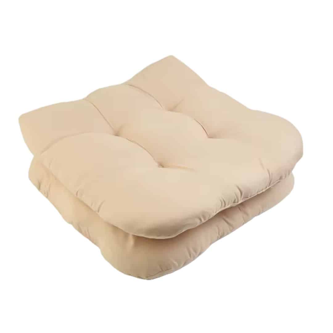 Set of two beige cushions for rattan chairs
