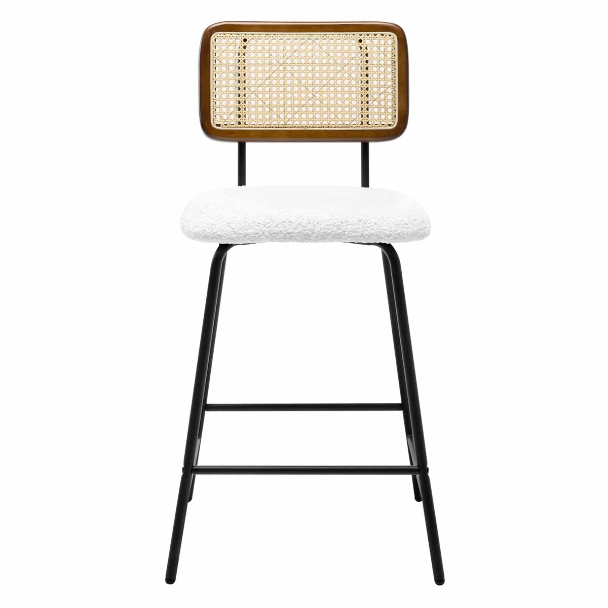 Set of two rattan-look bar stools with padded seats – another view
