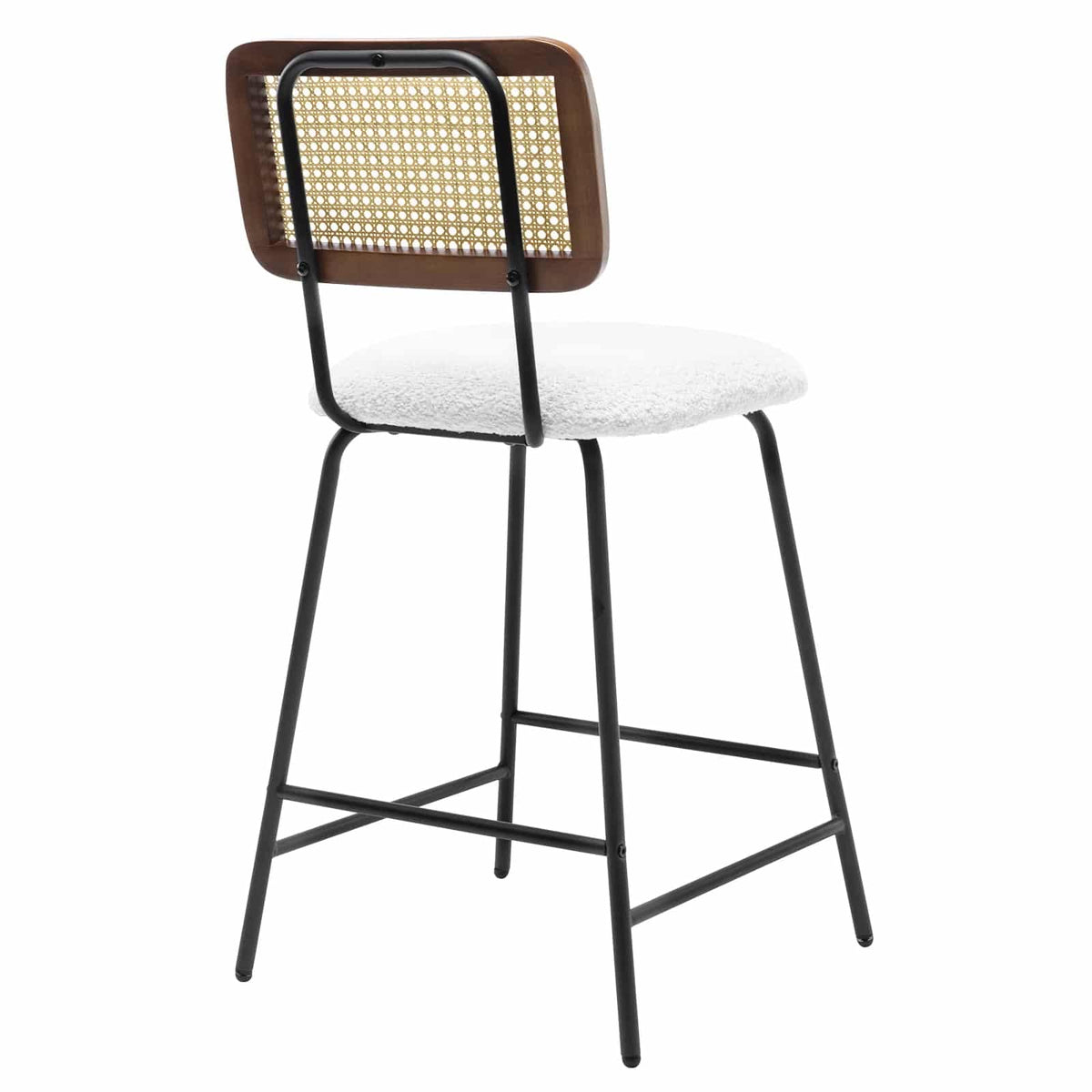 Set of two rattan-look bar stools with padded seats – another view (2)