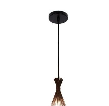 Handmade triangular rattan chandelier with crisp angles – another view