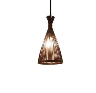 Handmade triangular rattan chandelier with crisp angles – another view (2)