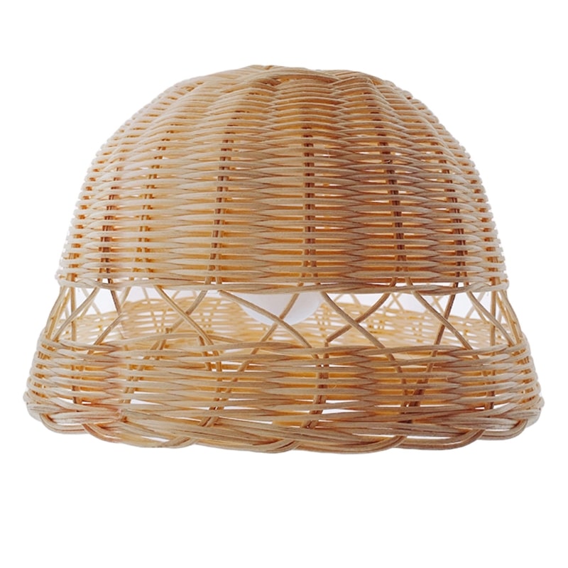 Antique-style Chinese rattan dome chandelier with a patinated finish – another view (2)