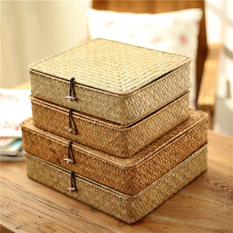 Low flat storage trunk in light natural rattan – another view (3)