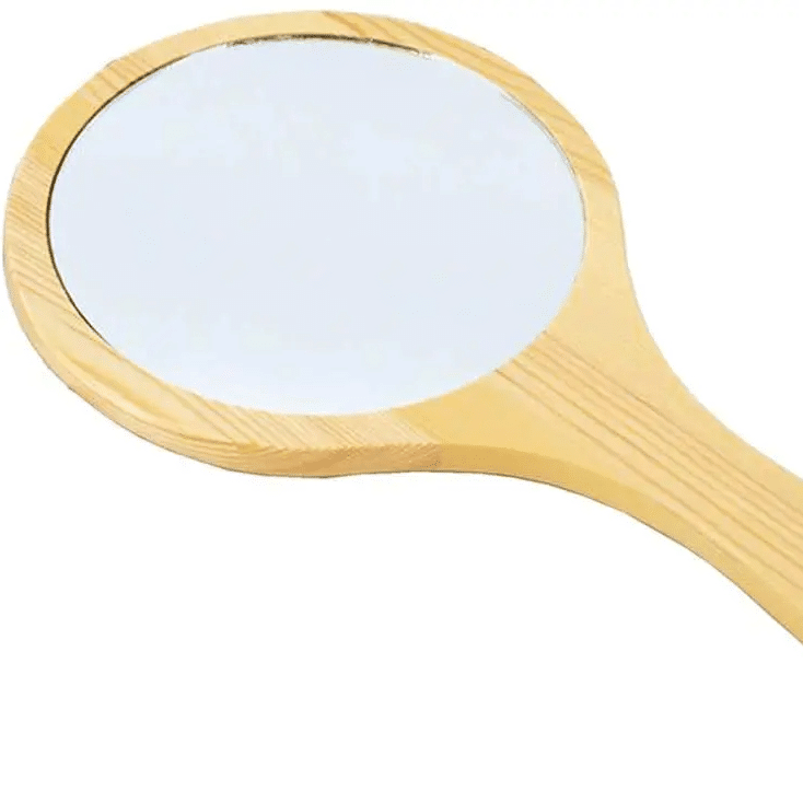 Round handmade braided bamboo mirror – close-up detail (2)