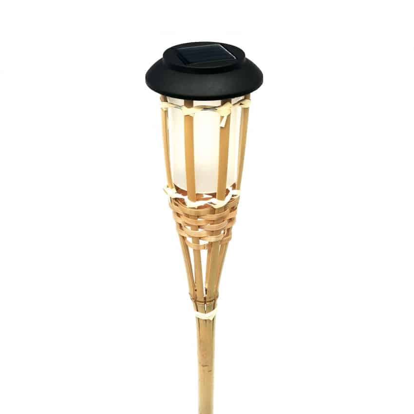 Set of 12 natural color rattan solar lanterns