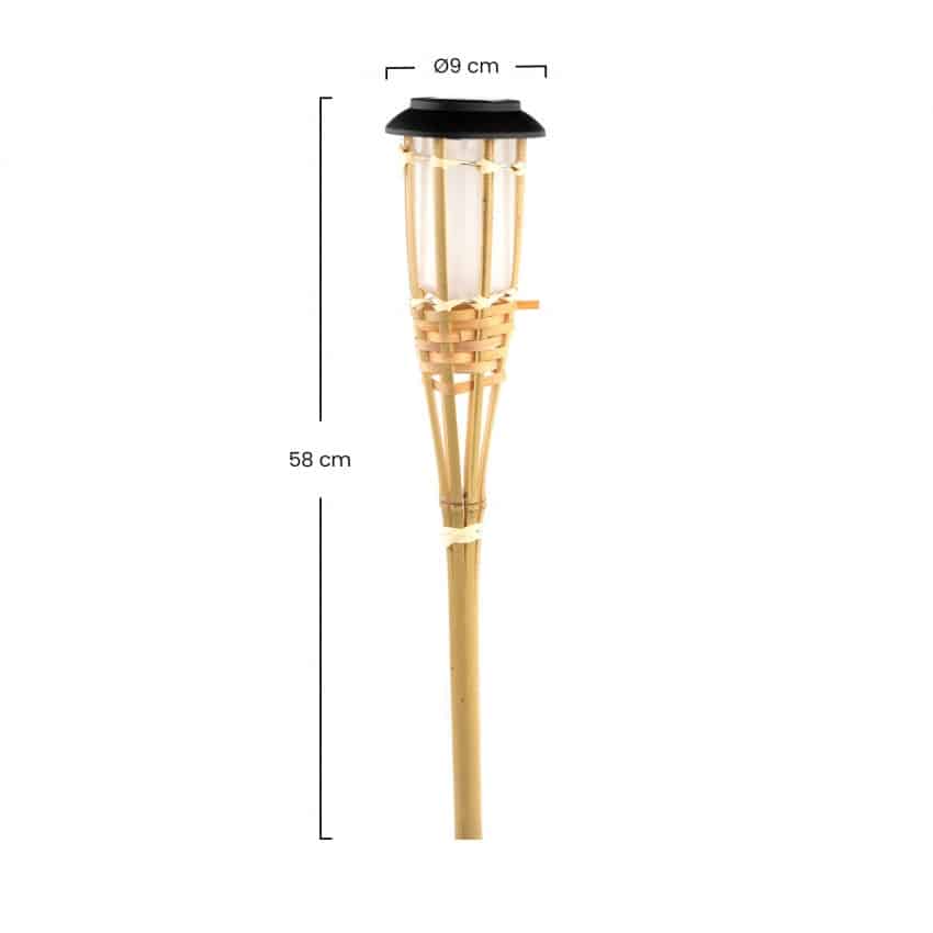 Set of 12 natural color rattan solar lanterns – dimensions diagram
