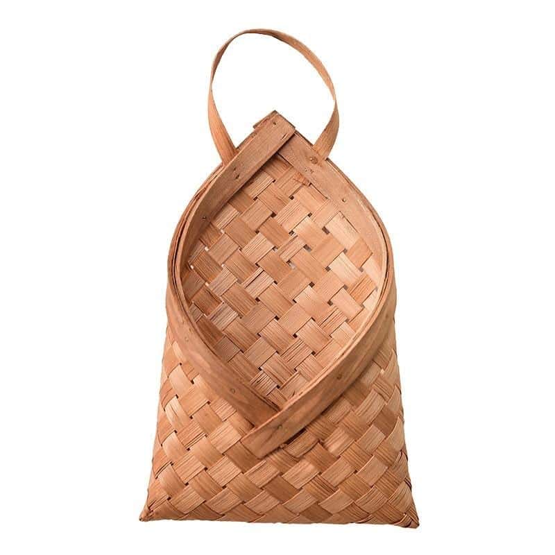 Pastoral bamboo flower basket with arched handles