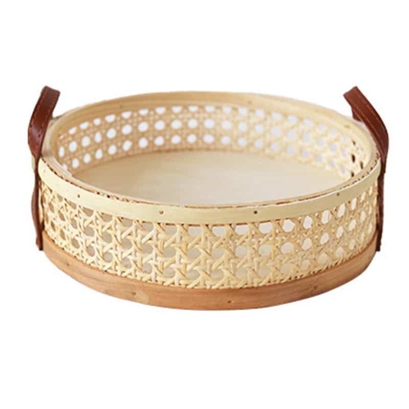 Brown handwoven rattan storage basket