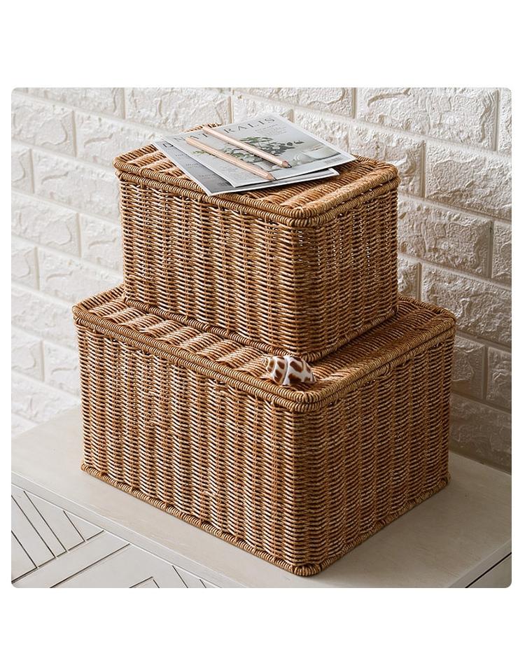 Brown woven rattan belly basket – multiple views (2)