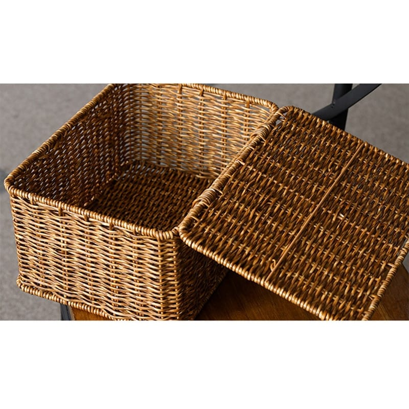 Structured woven natural-fiber storage basket – close-up detail