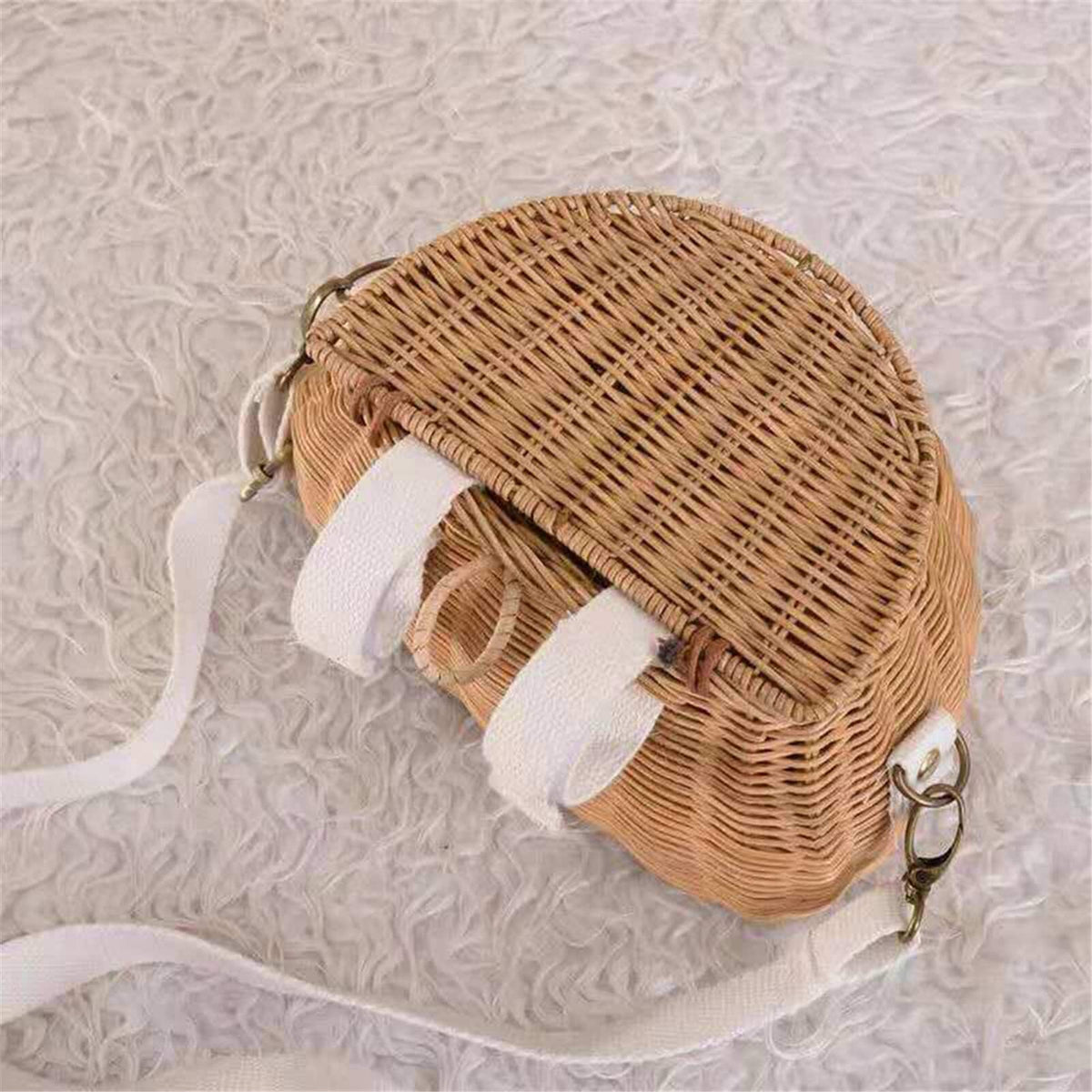 Compact wicker kids bike basket – another view (2)
