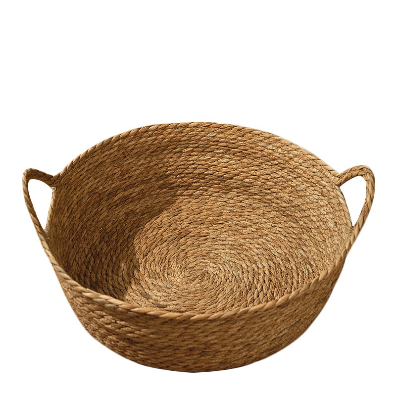 Handwoven rattan dog bed