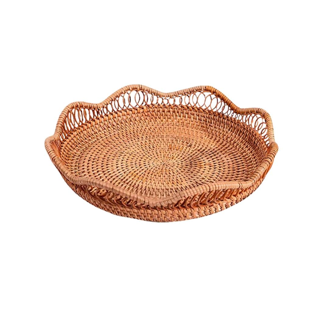 Decorative handwoven rattan fruit basket