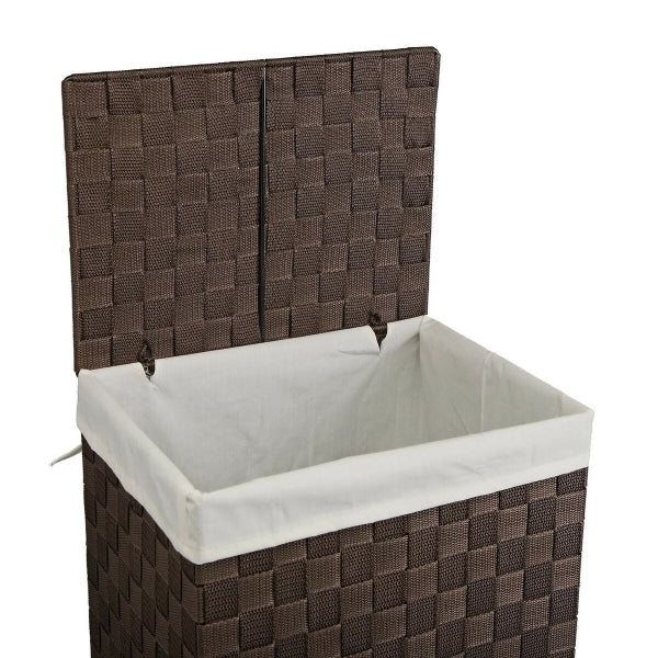 Handwoven rattan multi-use basket with a fabric lining – close-up detail