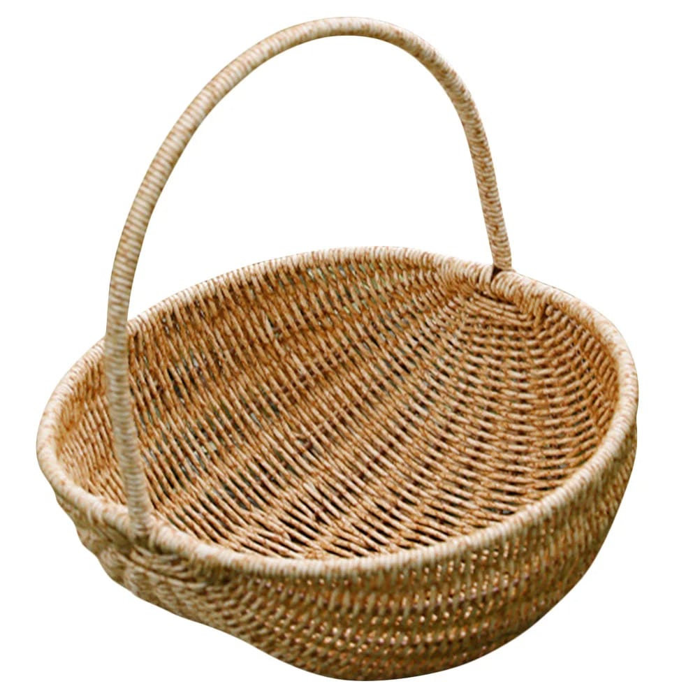 Lightweight handwoven rattan storage basket with an open silhouette – another view