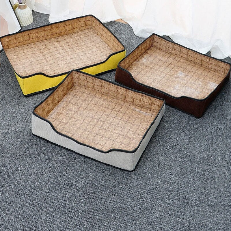 Rectangular rattan dog bed with crisp corners – another view
