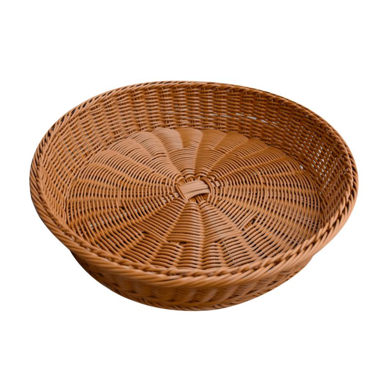 Round handwoven rattan display basket – another view