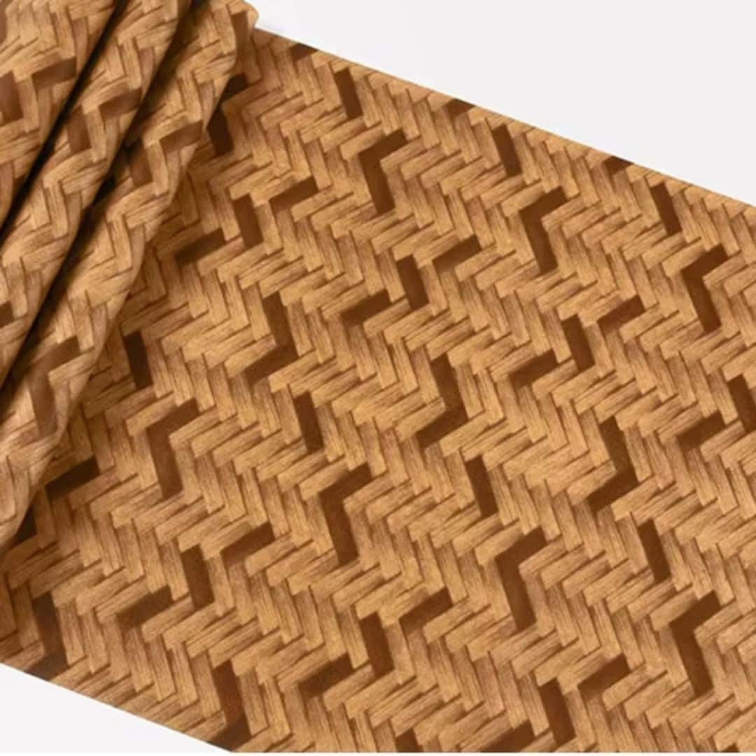 Woven-effect wallpaper with muted natural tones – close-up detail