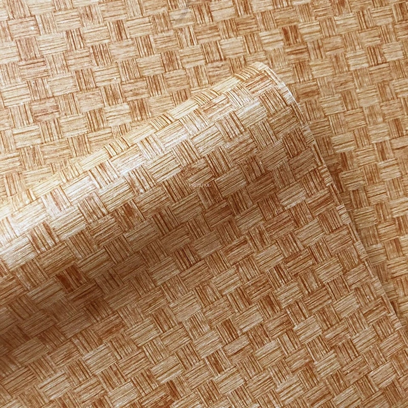 Retro vinyl bamboo-effect wallpaper with stylized stems – close-up detail