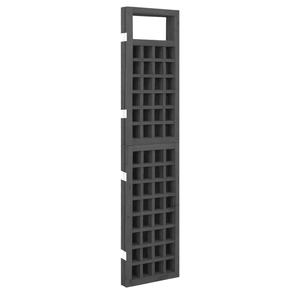 Modern matte black fir room divider with open slats – another view