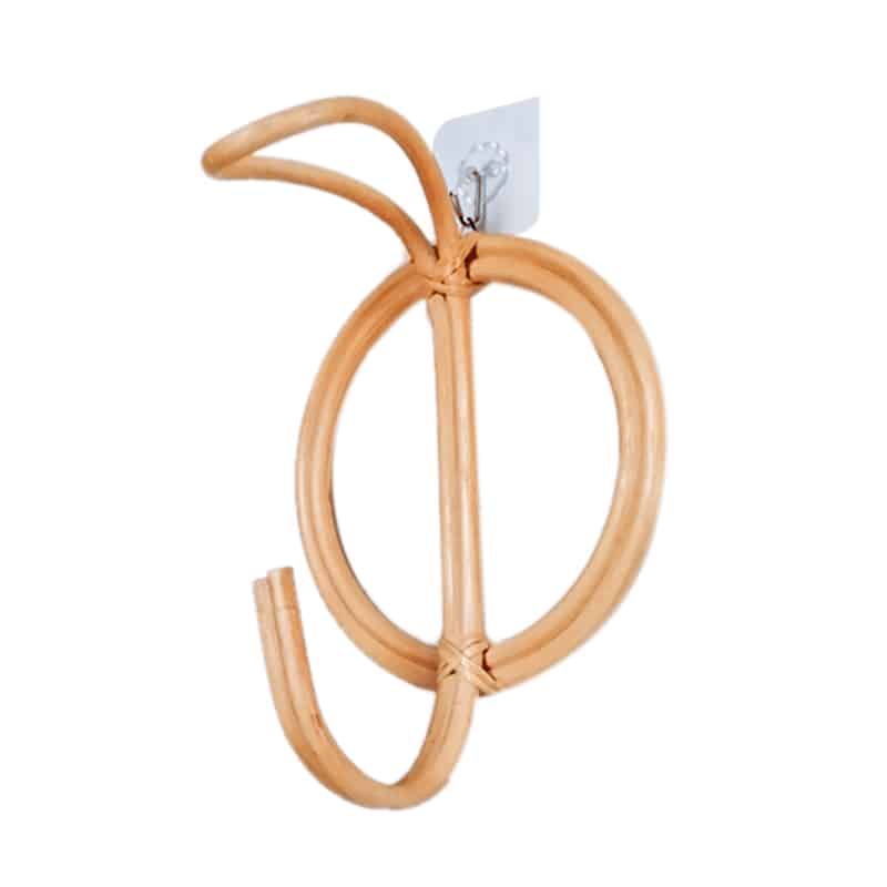 Round natural rattan wall hook with a central hook – single variant, another view