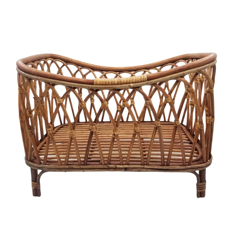 Small openwork rattan cradle