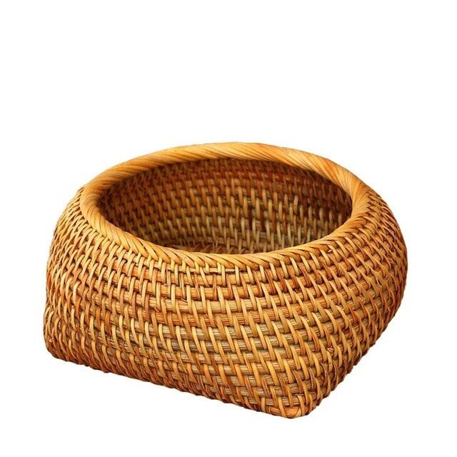 Small openwork natural rattan storage box – another view