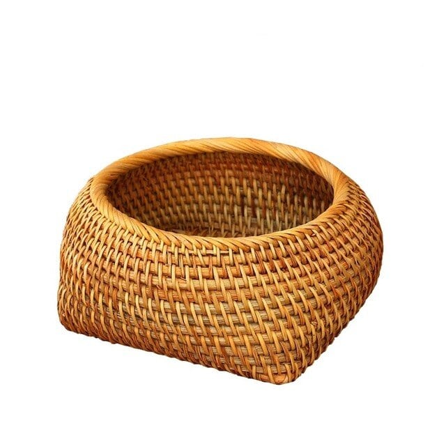 Small openwork natural rattan storage box – another view (2)