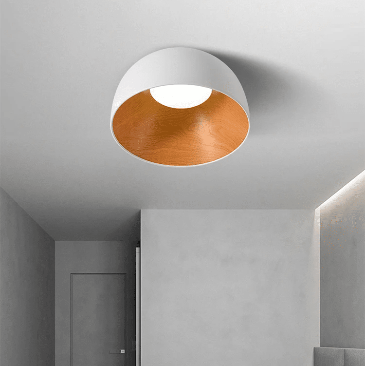 Japanese-style wood slat LED ceiling light – white variant