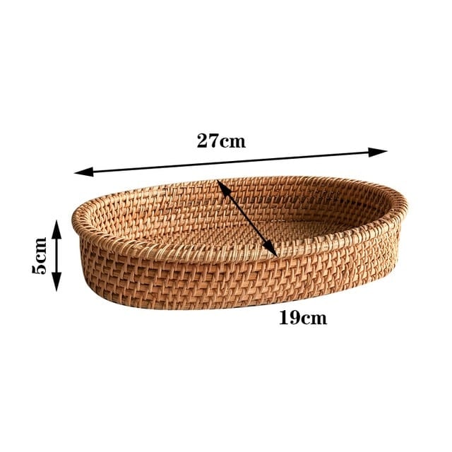 Oval genuine rattan tray with side handles – dimensions diagram (2)