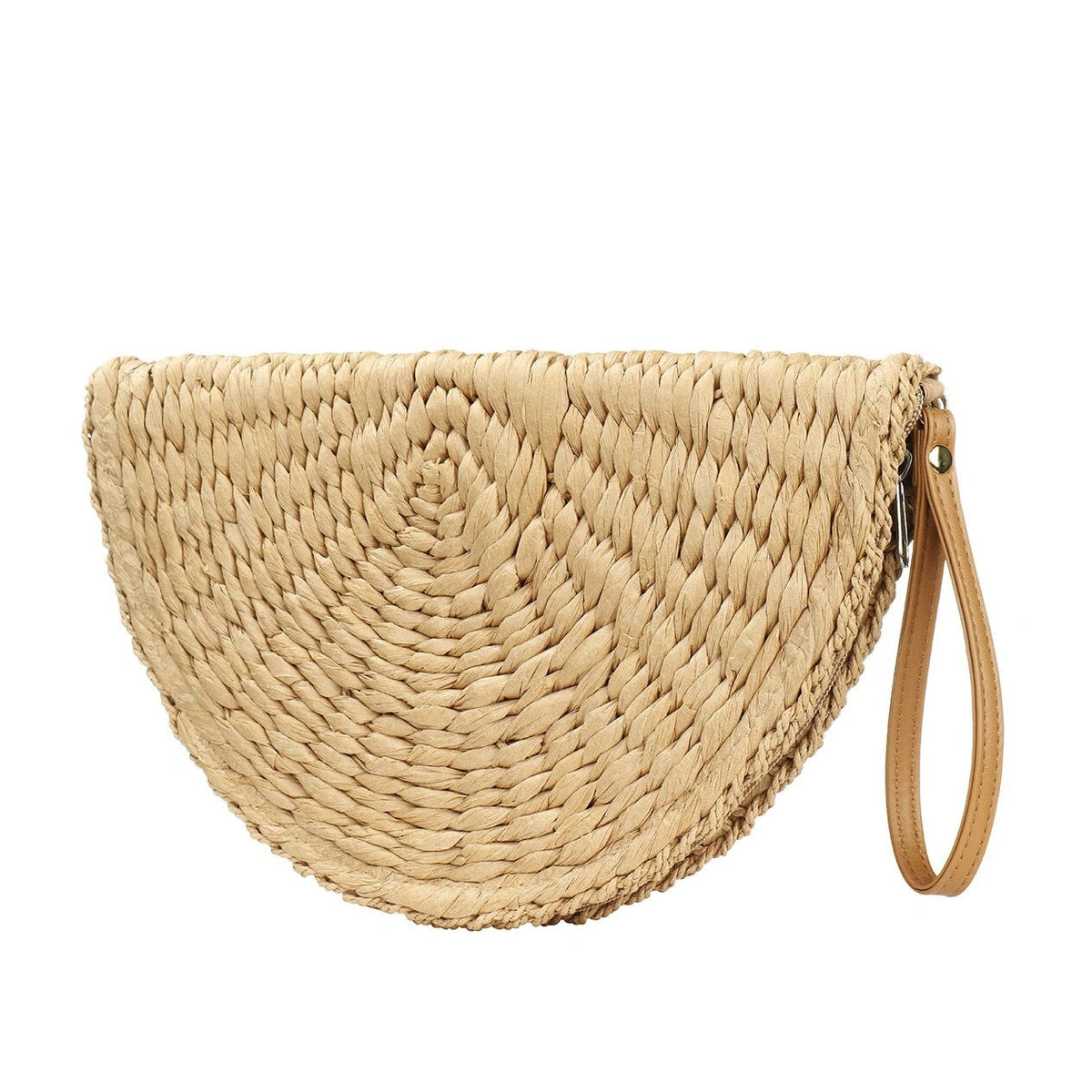 Semi-rigid handwoven clutch – beige version, another view