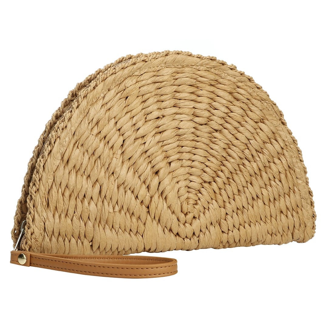 Semi-rigid handwoven clutch – brown variant, another view
