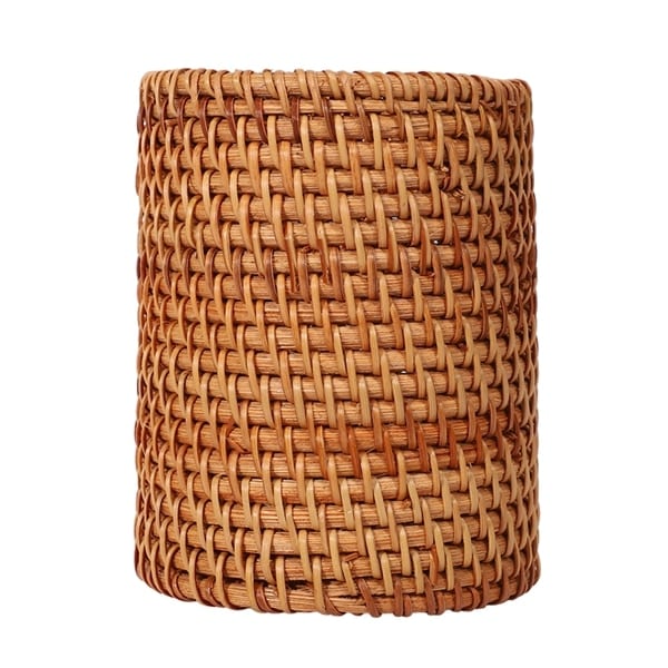 Round cylindrical rattan utensil holder – another view