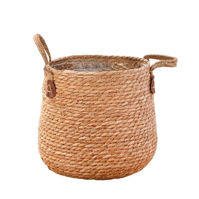 Spacious hand-braided rattan planter for large plants