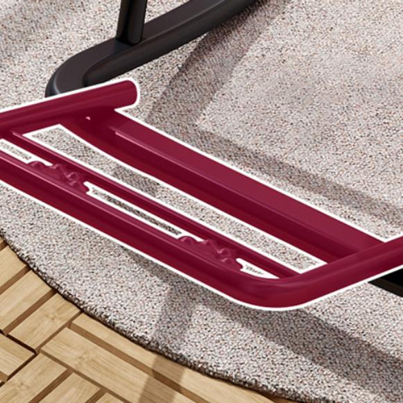 Modern black lacquered rattan rocking chair – close-up detail
