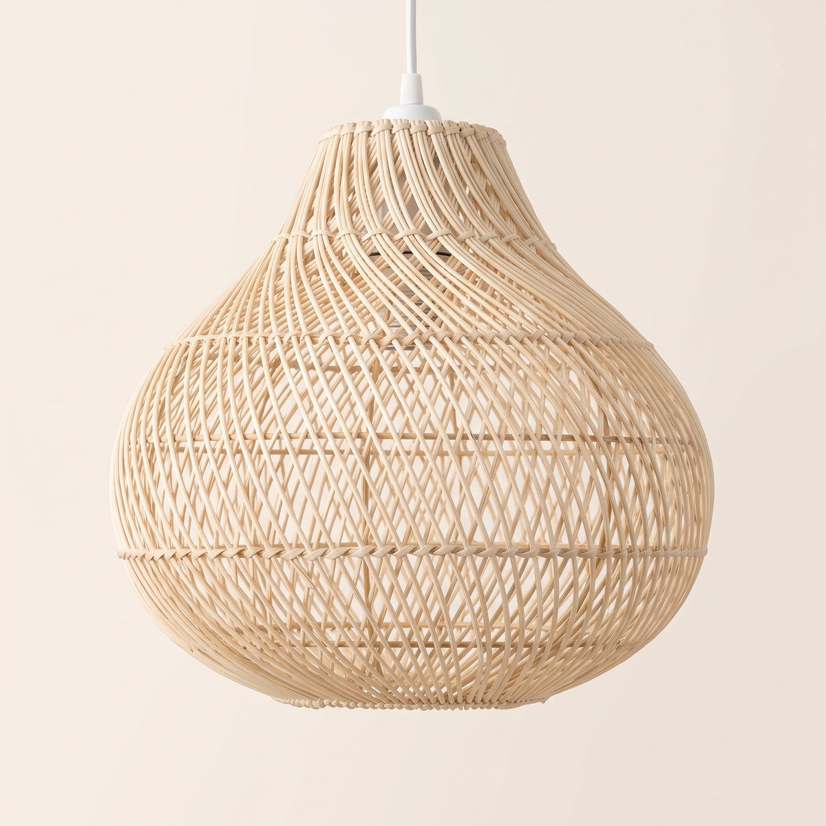 Rattan onion pendant light