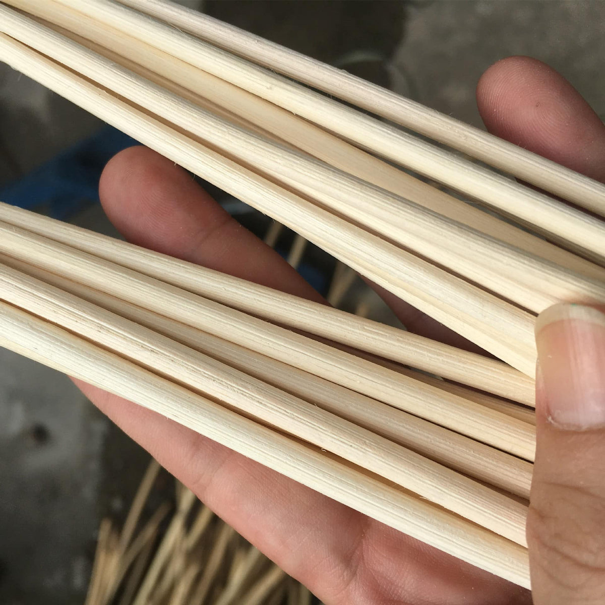 Roll of natural rattan core reed – close-up detail