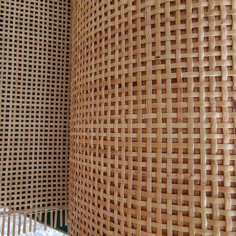 Golden real rattan webbing roll, 50 cm wide – close-up detail
