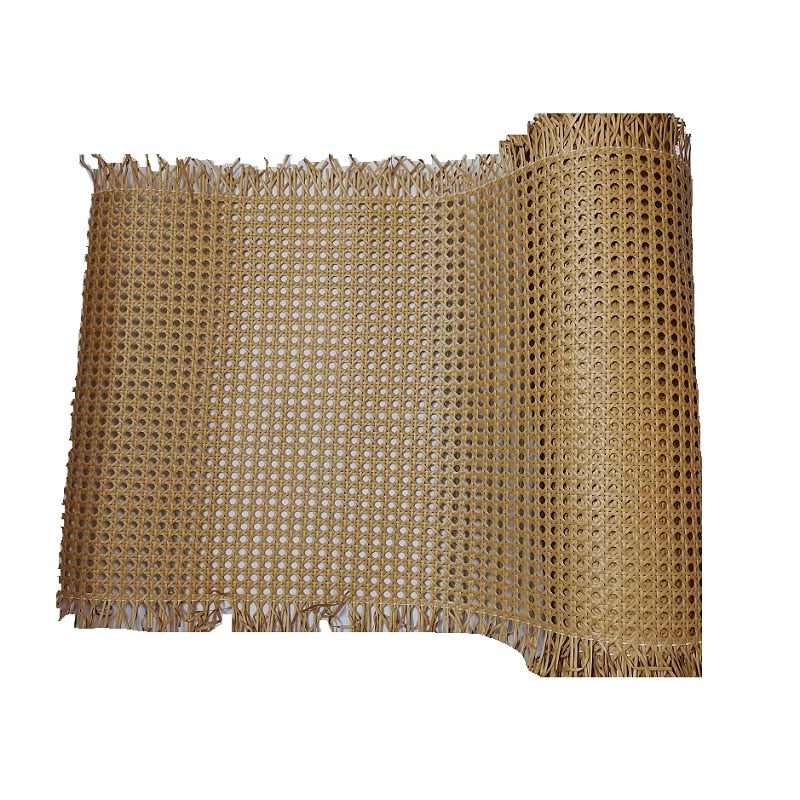 Roll of waterproof plastic rattan webbing – brown variant, another view